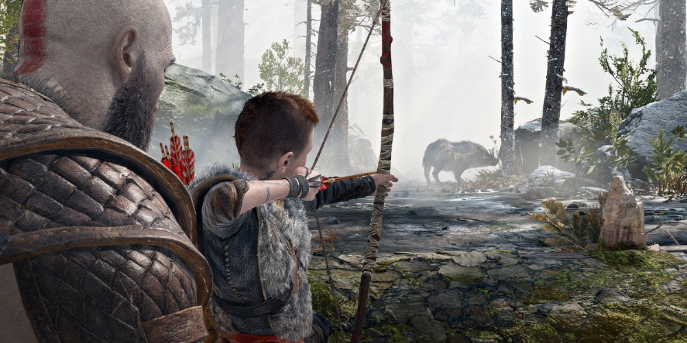 Kratos and Atreus game screen